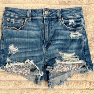 size 2 American Eagle Jean Shorts 2" inseam floral pockets
